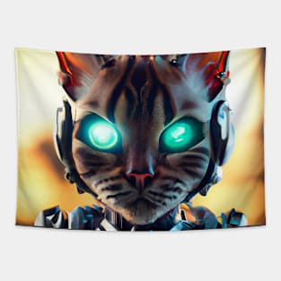 Cyberpunk Kitty (1) - Anthropomorphic Sci fi Cats Tapestry