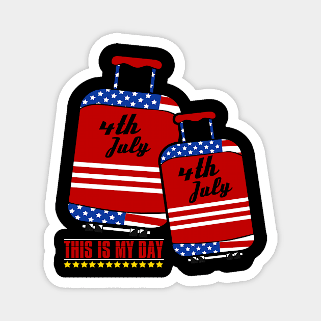 America Shirt 4th of July Patriotic T-shirt holiday Magnet by KK-Royal