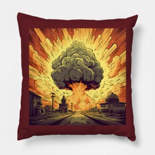 Illustration of catastrophic event. Nuclear explosion Pillow
