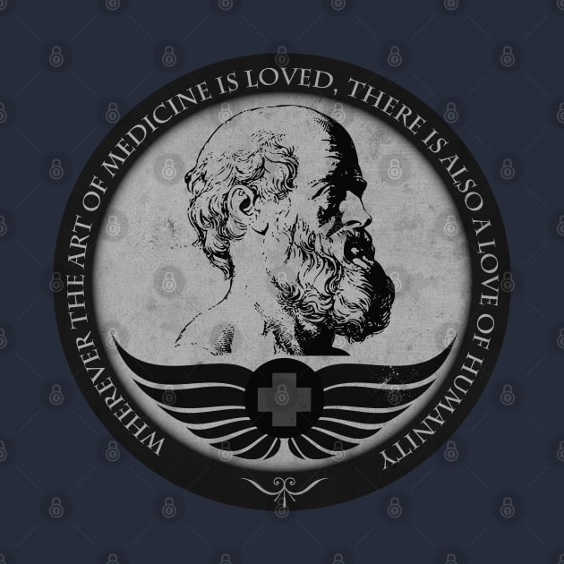 Art of Medicine: Hippocrates BW by CTShirts