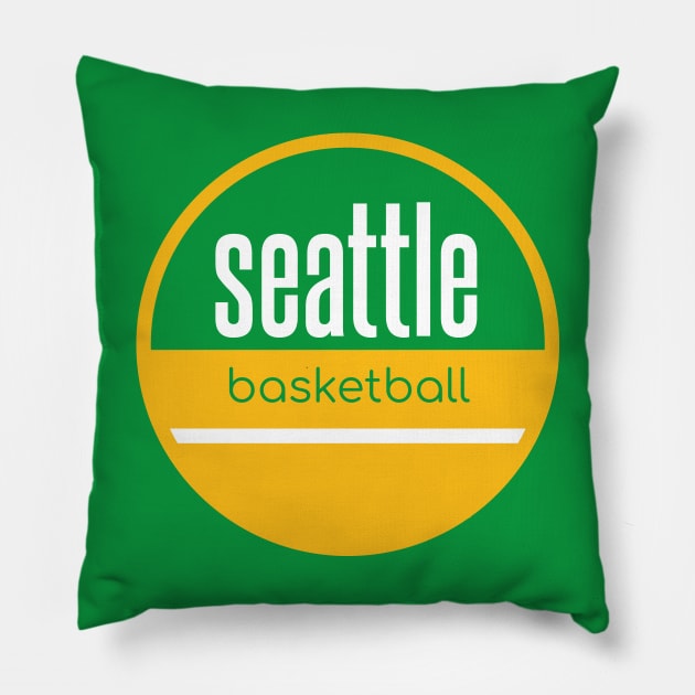 seattle supersonics basketball Pillow by BVHstudio