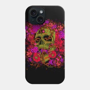 Chained Skull with Flowers and Birds Phone Case