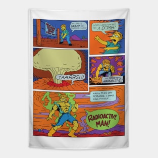 Radioactive Man Origin Story Comic Page Tapestry