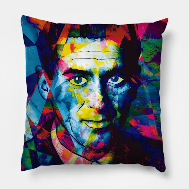 Miloš Crnjanski and the Birth of Colors Pillow by Exile Kings 