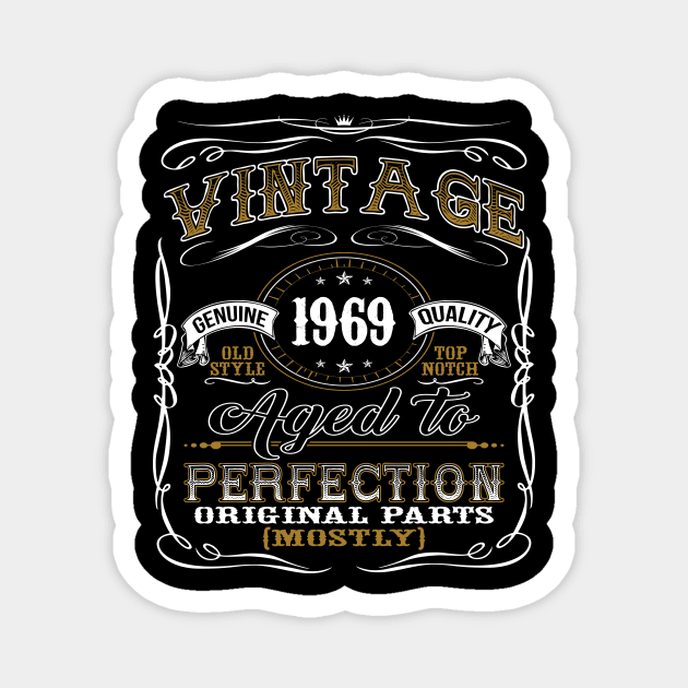 Vintage 1969 Shirt 50th Birthday Gift Fiftieth Bday T Shirt Magnet by jMvillszz