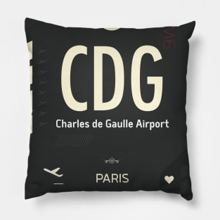 CDG Charles de Gaulle Airport Pillow