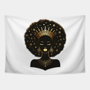 Afrocentric Queen Gold Tapestry