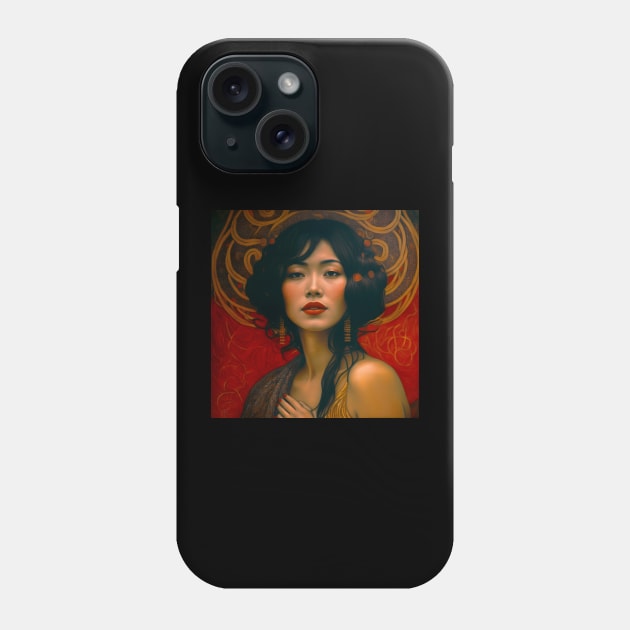 Art Deco Style Woman Phone Case by n23tees