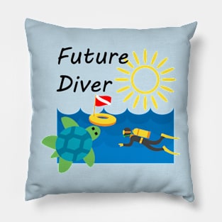 Children's Clothing Future Diver, with black lettering Pillow