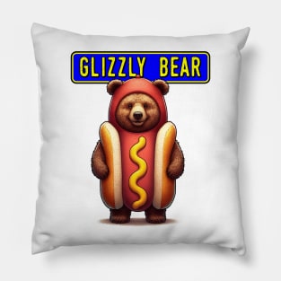 Glizzly grizzly Bear glizzy hot dog meme Pillow