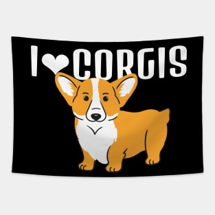 I Love Corgis Tapestry