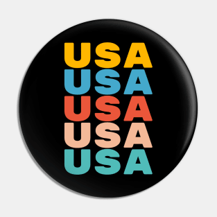 USA SPORT ATHLETIC 80S STYLE U.S.A INDEPENDENCE DAY 4TH JULY Pin