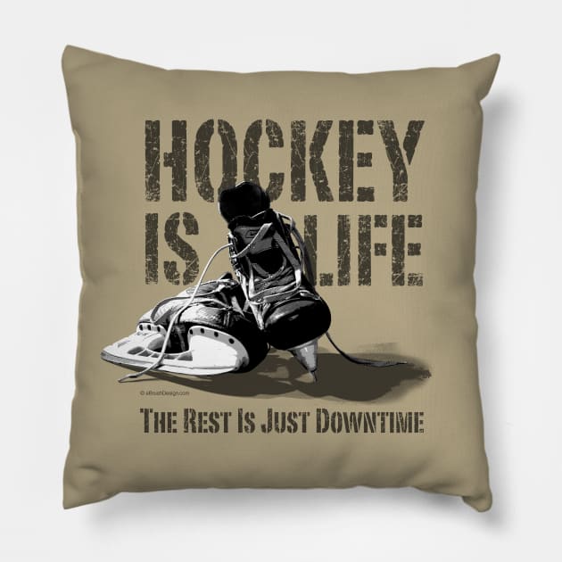 Hockey Is Life Pillow by eBrushDesign