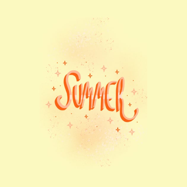 Summertime hand lettering design in orange by Valeria Frustaci 