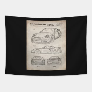 Supercar Sports Car Patent - Car Lover Classic Car Art - Antique Tapestry