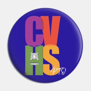 WHITE PTO ON BLUE CVHS PTO LOGO Pin