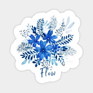 Design flow Blue flowers Magnet