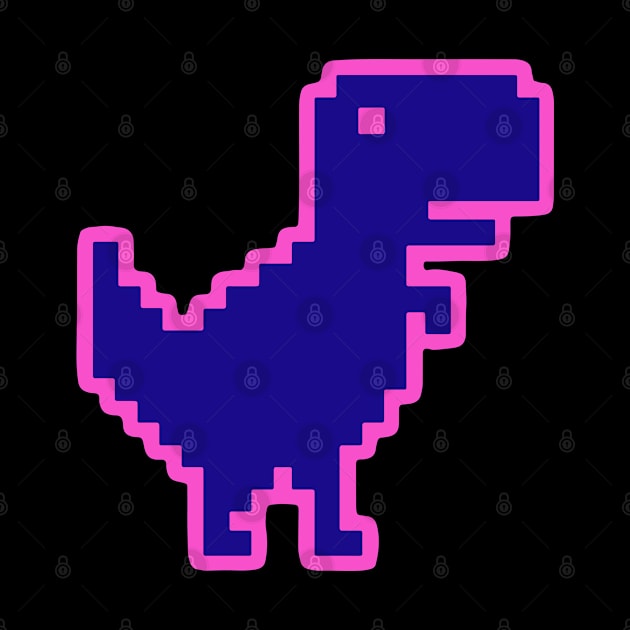 Pixel Dinosaur, No Internet Connection by JK Mercha