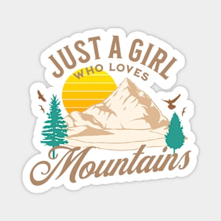 Just A Girl Who Loves Mountains, Camping Lover Magnet