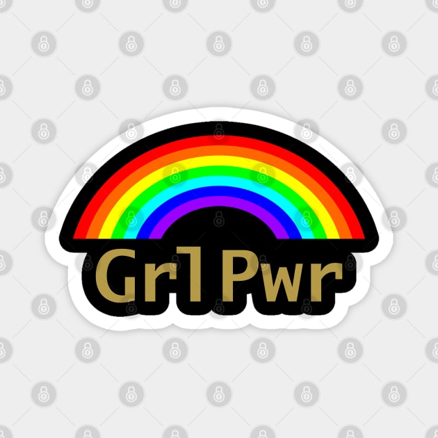 Grl Pwr and Rainbow Feminism Magnet by ellenhenryart