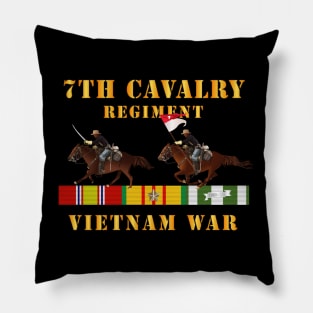 7th Cavalry Regiment - Vietnam War wt 2 Cav Riders and VN SVC Pillow