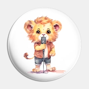 African Lion Singing Pin