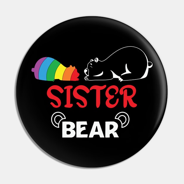 Sister Bear LGBT Rainbow Pride Pin by ssflower