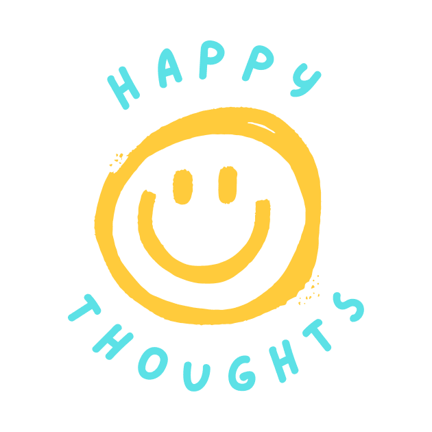 Happy Thoughts Peace Mental Health Design T-Shirt by The Tuesday Collective