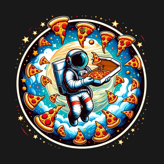 Astronaut in Space with Pizza, Love Eating by dukito