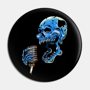 Screaming Spades Skull Pin