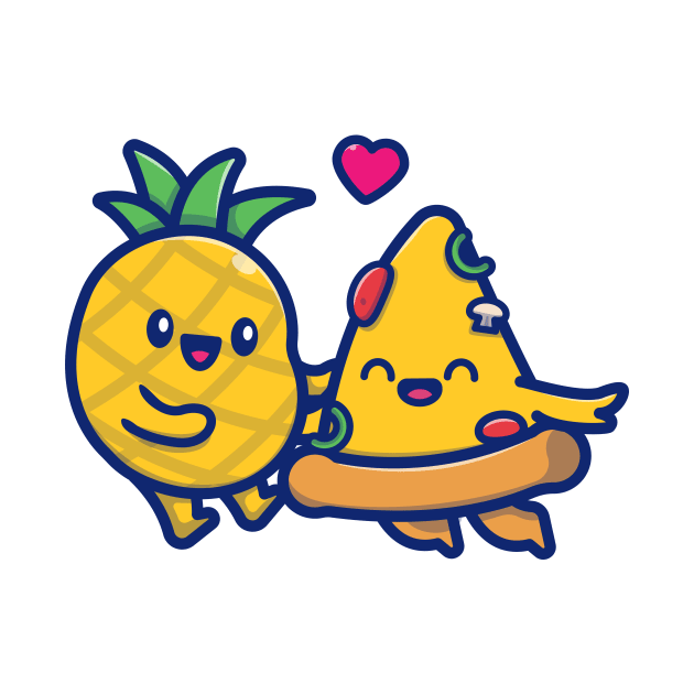 Cute Couple Pineapple And Pizza by Catalyst Labs