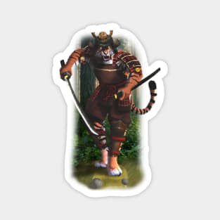 Exclusive Hand Drawn Samurai Tiger | Samurai Collection Item-13 (Tiger) | by Rendigart Studio Magnet