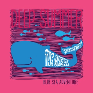 Summer Holiday Blue Sea Adventure With Whale T-Shirt