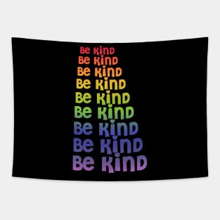 Be Kind Repeating Rainbow Pattern Tapestry