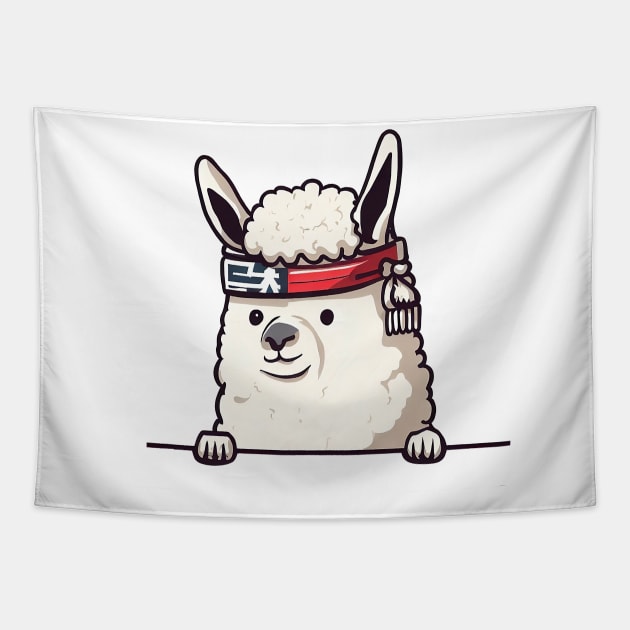 Sneaky japanese Alpaca so cute Tapestry by Deartexclusive