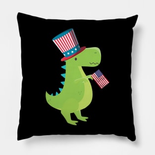 4th of July USA T-rex Pillow