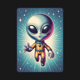 Cosmic Explorer Alien in Retro Spacesuit T-Shirt