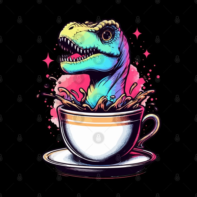 Cute Colorful Tea rex by TomFrontierArt