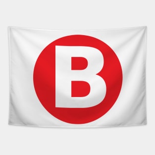 Letter B Big Red Dot Letters & Numbers Tapestry