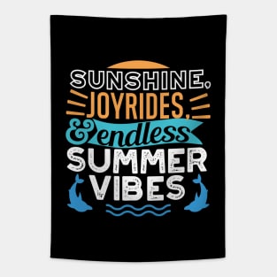 Sunset Waves & Summer Adventures - Cool Summer Vibes Tapestry