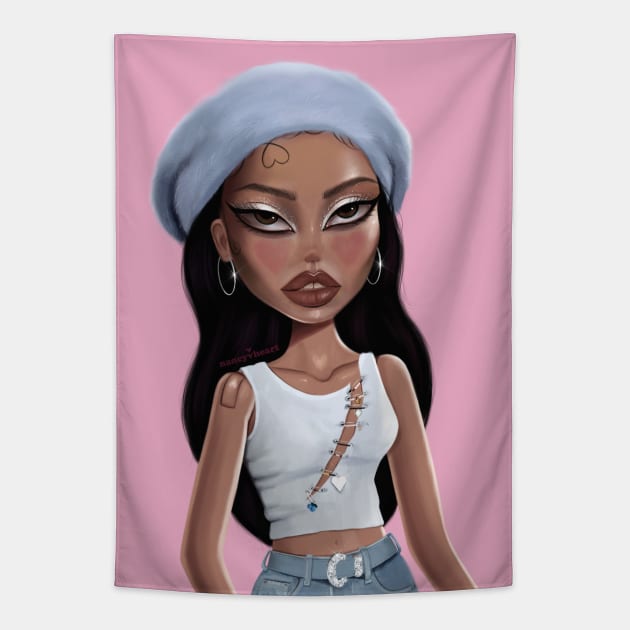 Maddy 2000s doll drawing Tapestry by thelamehuman