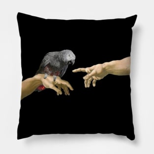 Michelangelo's Angry African Grey Parrot Pillow