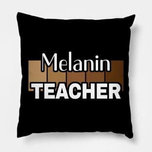 Melanin Teacher Life Afro Teacher African American Educate Pillow