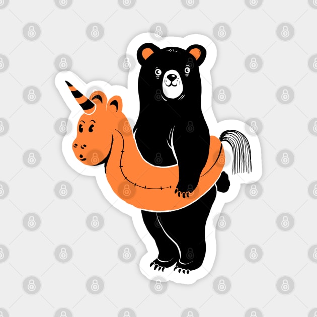 Beach Bear Magnet by Black Tee Inc