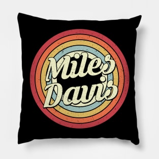 Miles Proud Name Retro Rainbow Tribute Pillow