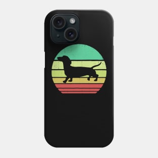 Retro Vintage Sunset Doxie Dachshund Dog Breed Silhouette Phone Case