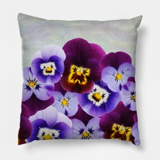 Purple Violet Flowers Pillow