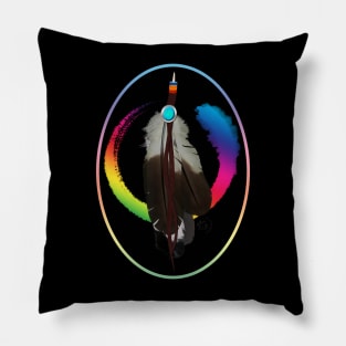 Pride Paint and Eagle Feathers Pillow