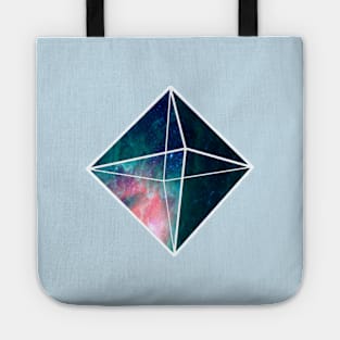 Starred sky geometry concept: a blue crystal heart Tote