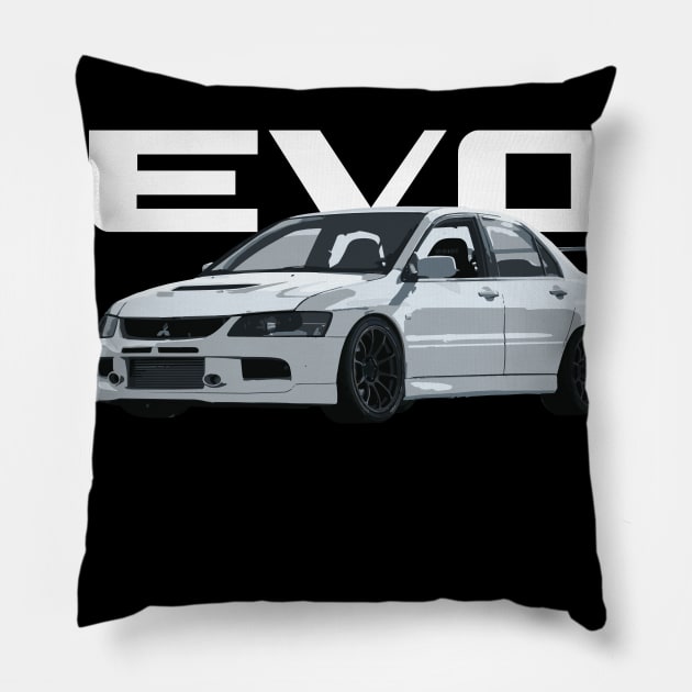 misubishi evo 9 Pillow by cowtown_cowboy